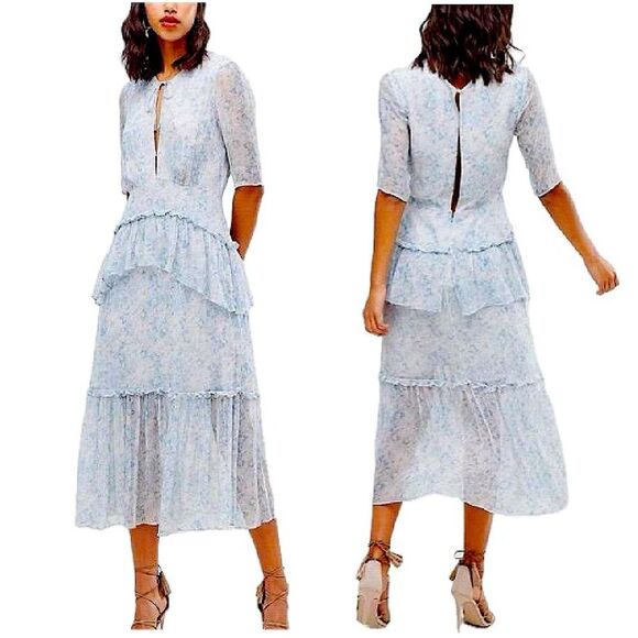 Stevie May Iris Tiered Midi Floral Dress Size Medium - Picture 1 of 13